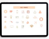 Boho Budget Planner Digital Stickers, GoodNotes Stickers (Digital Download)