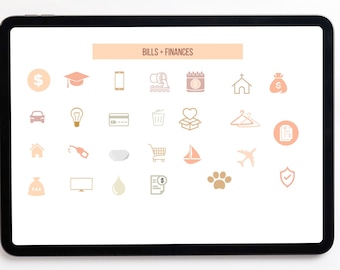 Boho Budget Planner Digital Stickers, GoodNotes Stickers (Digital Download)