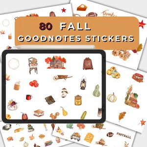 GoodNotes Seasonal Fall Digital Planner Stickers - Goodnotes, 80 Digital Stickers!