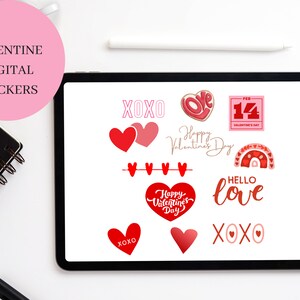 GoodNotes Valentines Digital Planner Stickers - Goodnotes, 12 Digital Stickers!