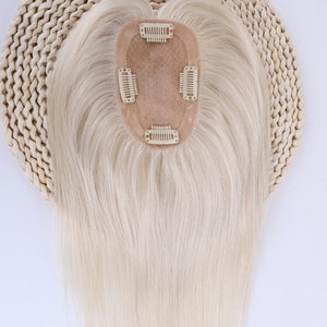 Aangepaste 60 # kleur 3 x 5 dubbele 3 # netto Remy-topper van echt haar voor vrouwen, dun haar of haaruitval