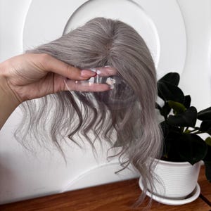 Pencil Gray Hair HD Lace Hand-Increase Hair Volume, Atmosphere Artifact,8x11cm,3-style