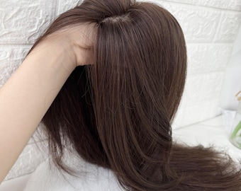 Silk Base Remy Human Hair Topper, 10x15cm U Shape, hair piece for crown thinning