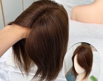 10x12cm Full Silk Base 10A Remy Human Hair Topper for Women Thinning & Grey Hair