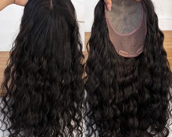 150% Density Large Coverage Silk Base Virgin Topper, Small Curly, Custom Length 10-28in