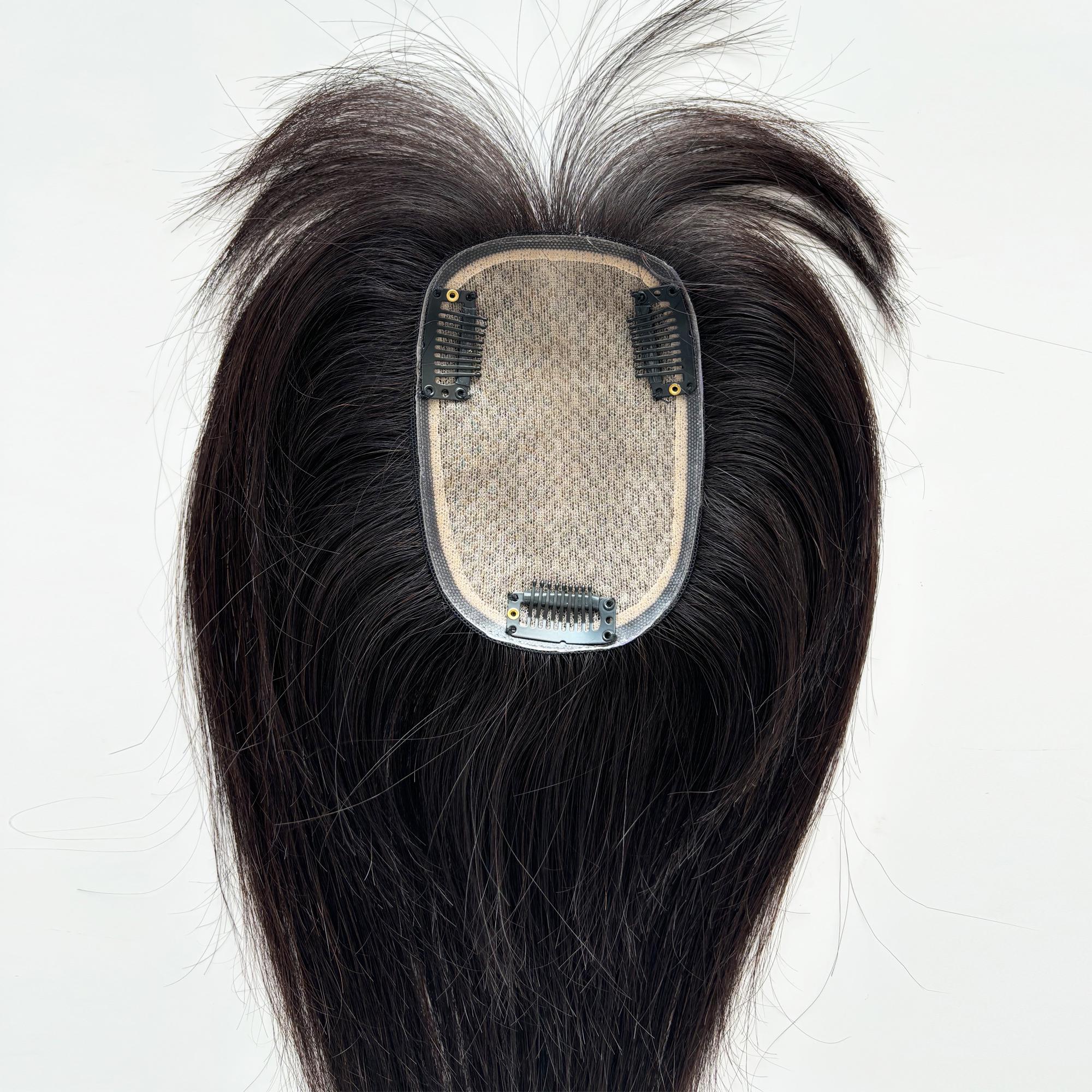 Silk Base Hair Pieces | 8x12cm Brown or Black Bangs Human 