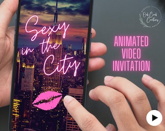 Bachelorette Animated Video Invitation, City Bachelorette Party, Electronic Invitation, Mobile Evite, Girls Night Out Editable Template,