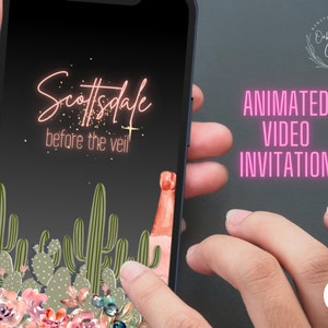 Bachelorette Animated Video Invitation, Scottsdale bachelorette weekend, Instant download Evite Template, Girls Trip Phone Invite