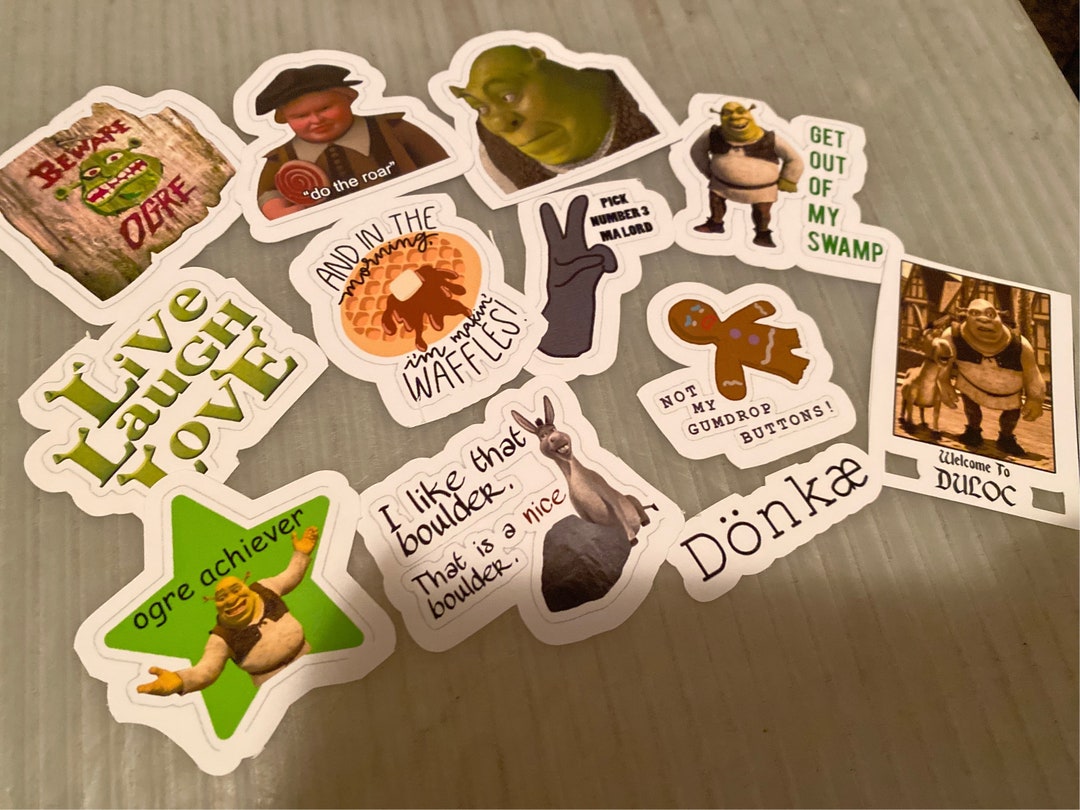 Shrek & Donkey Vinyl Stickers - Official Dreamworks Collectible Decals For Laptops & Accessories