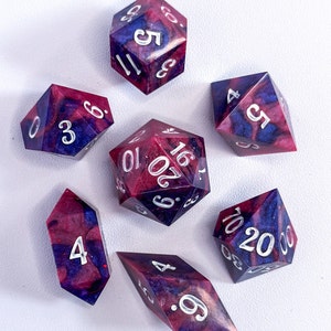 Bardic Swirls - Handmade Polyhedral Dice Set for DnD