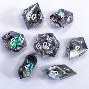 Sparkle Shadows - Handmade Polyhedral Dice Set for DnD