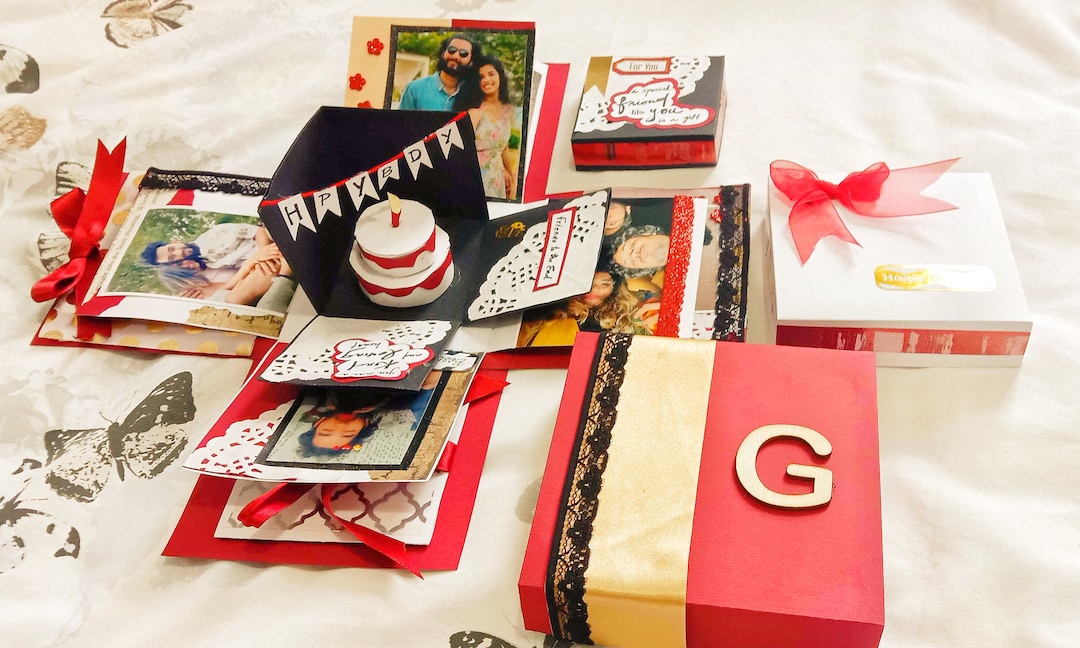 Personalized Explosion Box Anniversary Gift for Boyfriend, Girlfriend