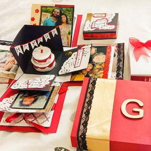 Gepersonaliseerde explosiekast | Verjaardagscadeau voor vriend, vriendin, man vrouw, verjaardag | Kerstcadeau | Foto Collage Box