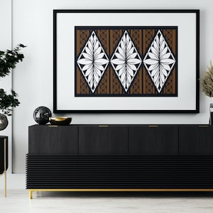 Modern Tapa Inspired Diamond Artwork