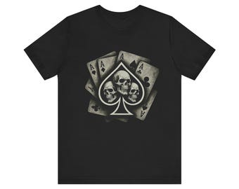 Skull Ace Spade Tee | Playing Cards Skull Graphic T-Shirt