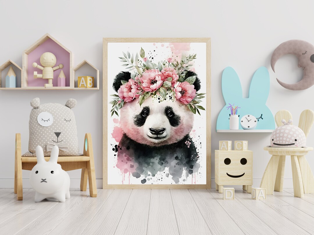 Baby Panda Bear Watercolor Wall Art in Sizes 5x7, 8x10, 11x14, and ...