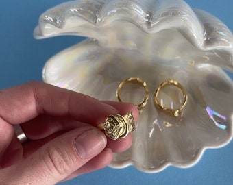 Gold Plated Spoon Ring - Etsy