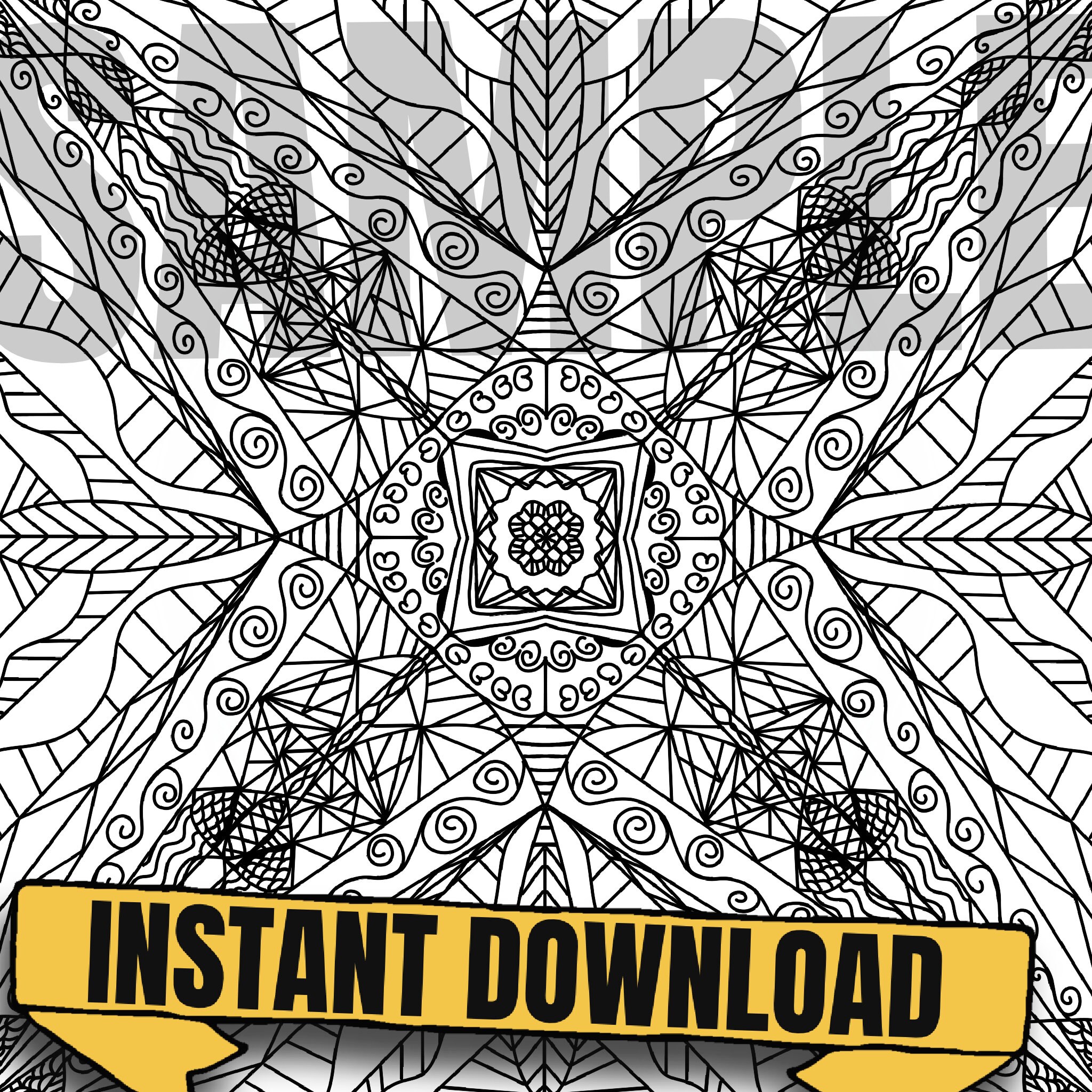 Intricate Coloring Sheet 1 Mandala Inspired Coloring Sheet - Etsy