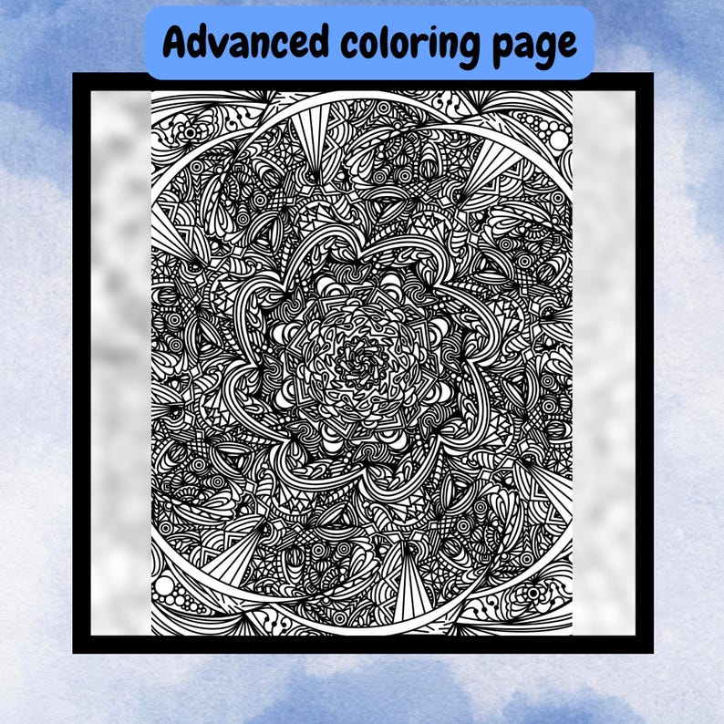 Advanced Adult Coloring Page for Stress Relief - Etsy Canada