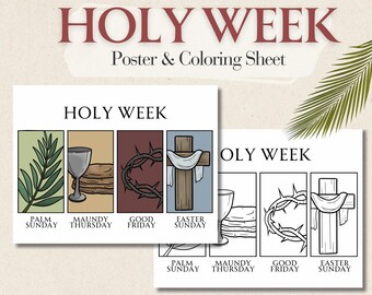 Holy Week | Easter Coloring Page & Poster (Digital Download)