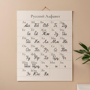 Poster Russisch alfabet - cursief (digitale afdruk) | сский Алфавит Плакат (Пропись)