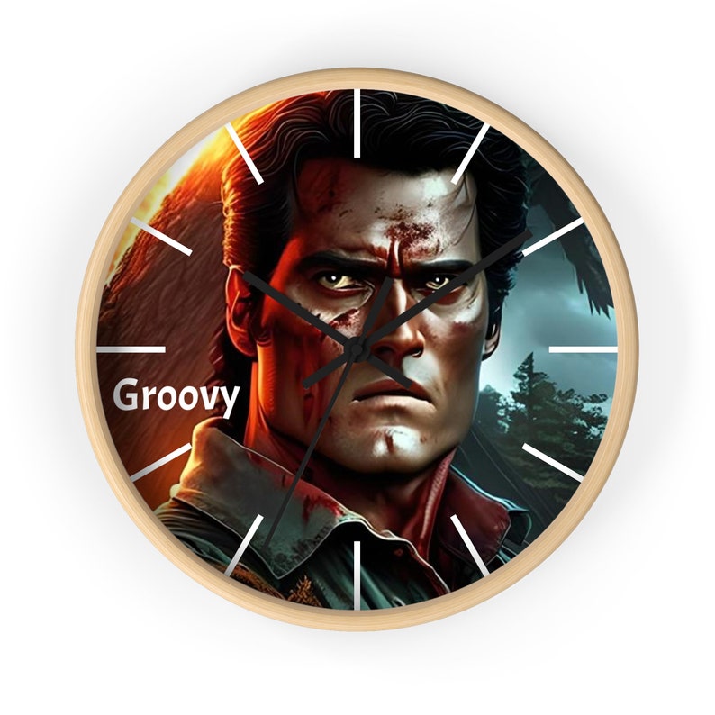 Scary Wall Clock 10. Evil Dead, Ash, Bruce Campbell, Groovy. image 5