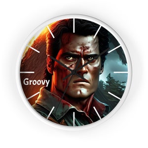Scary Wall Clock 10. Evil Dead, Ash, Bruce Campbell, Groovy. image 3