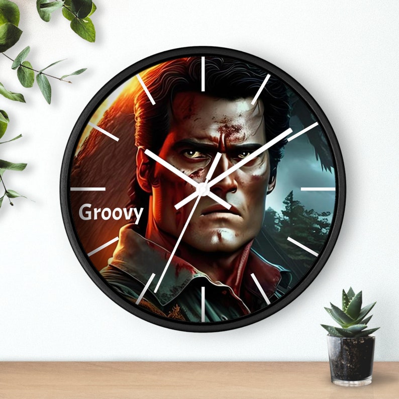 Scary Wall Clock 10. Evil Dead, Ash, Bruce Campbell, Groovy. image 8