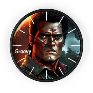 Scary Wall Clock 10. Evil Dead, Ash, Bruce Campbell, Groovy. image 2