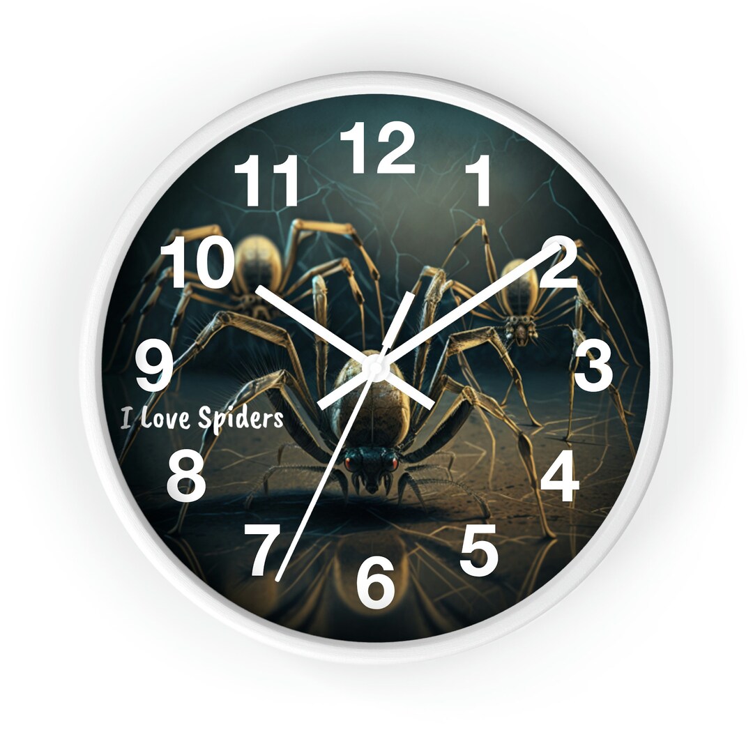 Wall Clock With Spiders. 10 Spider Clock Wall Clock Etsy