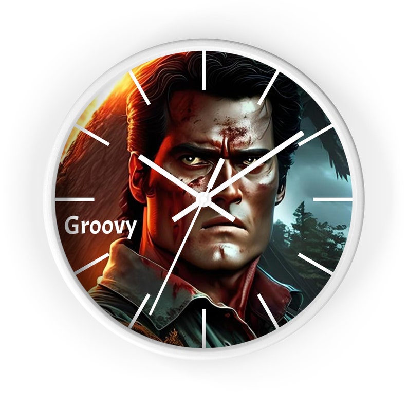 Scary Wall Clock 10. Evil Dead, Ash, Bruce Campbell, Groovy. image 4