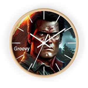Scary Wall Clock 10. Evil Dead, Ash, Bruce Campbell, Groovy. image 6