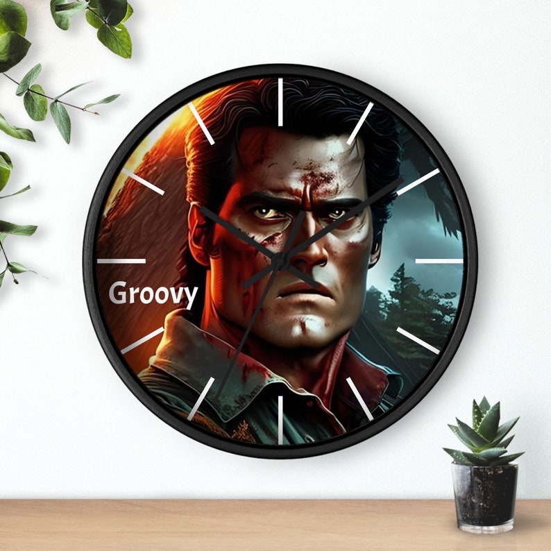 Scary Wall Clock 10. Evil Dead, Ash, Bruce Campbell, Groovy. image 10