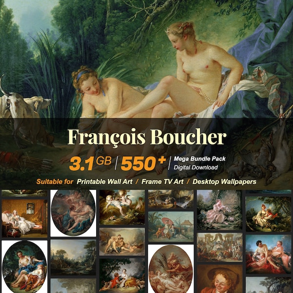 550+ François Boucher Famous Paintings Collection | High-Resolution Digital Art Resources | Instant Digital Download | R-08