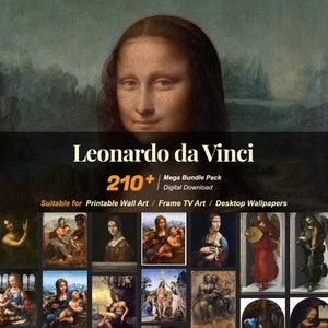 Oltre 210 dipinti famosi di Leonardo da Vinci / Risorse artistiche digitali ad alta risoluzione / Download digitale istantaneo / R-84