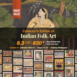 830+ Indian Folk Art Paintings: High-Resolution Digital Collection (Digital Download) R-124