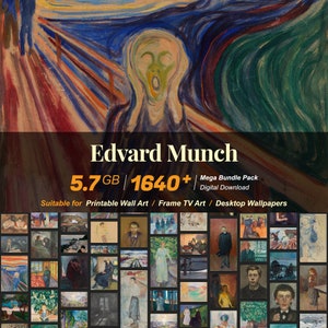 1640+ Edvard Munch Famous Paintings Collection | High-Resolution Digital Art Resources | Instant Digital Download | R-40