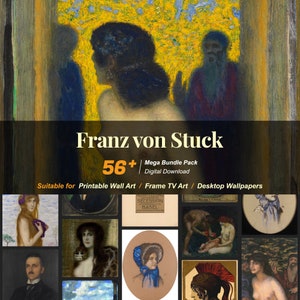 56+ Collezione di dipinti famosi di Franz von Stuck / Risorse artistiche digitali ad alta risoluzione / Download digitale istantaneo / R-131