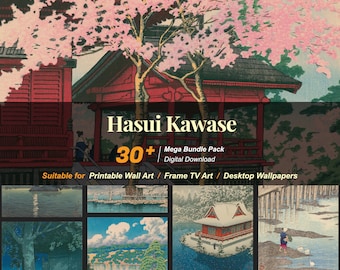 30+ Hasui Kawase Famous Paintings Collection | Japanese art | High-Resolution Digital Art Resources | Instant Digital Download | R-94