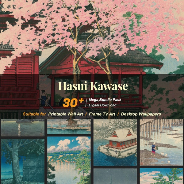 30+ Hasui Kawase Famous Paintings Collection | Japanese art | High-Resolution Digital Art Resources | Instant Digital Download | R-94