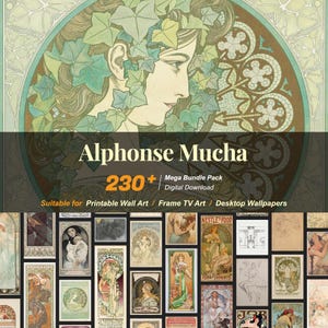 230+ Alphonse Mucha Famous Paintings Collection | High-Resolution Digital Art Resources | Instant Digital Download | R-66