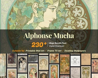 230+ Alphonse Mucha Famous Paintings Collection | High-Resolution Digital Art Resources | Instant Digital Download | R-66