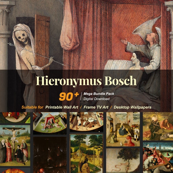 90+ Hieronymus Bosch Famous Paintings Collection | High-Resolution Digital Art Resources | Instant Digital Download | R-73