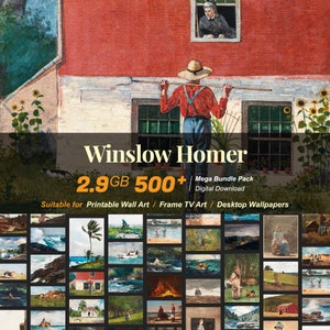 500+ Winslow Homer Famous Paintings Collection | High-Resolution Digital Art Resources | Instant Digital Download | R-62