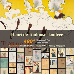 460+ Henri de Toulouse-Lautrec Famous Paintings Collection | High-Resolution Digital Art Resources | Instant Digital Download | R-10