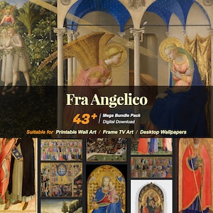 43+ Coleção de pinturas famosas de Fra Angelico | Recursos de arte digital de alta resolução | Download digital instantâneo | R-70