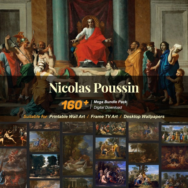 160+ Nicolas Poussin berühmte Gemälde Sammlung | Japanische Kunst | Hochauflösende digitale Kunst-Ressourcen | Sofortiger digitaler Download | R-156