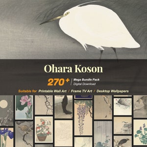 Colección de más de 270 pinturas famosas de Ohara Koson / Arte japonés / Recursos de arte digital de alta resolución / Descarga digital instantánea / R-158