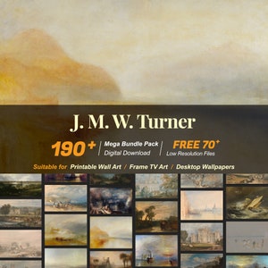 Colección de más de 190 pinturas famosas de Joseph Mallord William Turner / Recursos de arte digital de alta resolución / Descarga digital instantánea / R-19