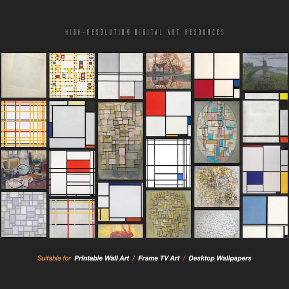 80+ Piet Mondrian Paintings Collection | High-resolution Digital